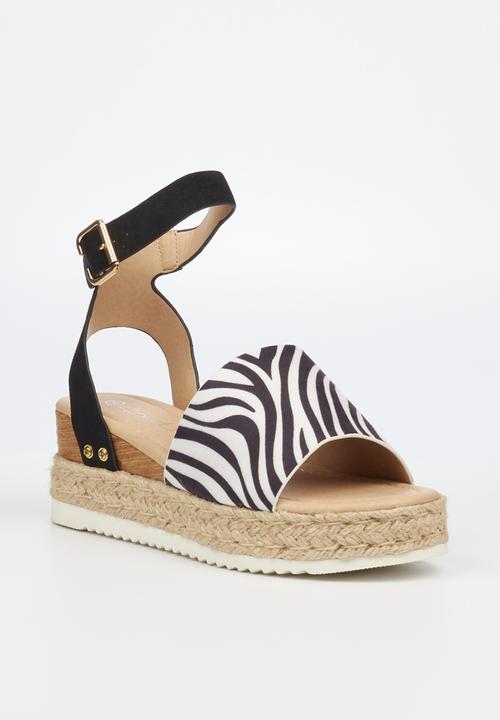 Miss Black - Steffi1 espadrille wedge heel - zebra