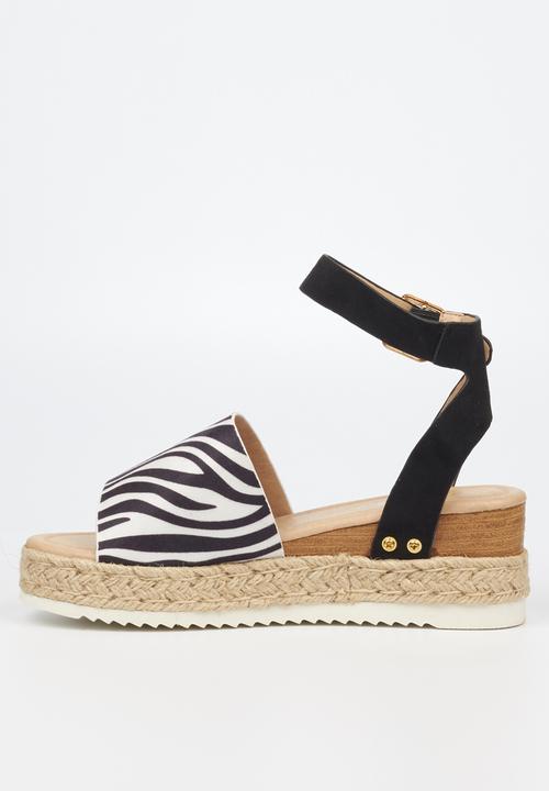 Miss Black - Steffi1 espadrille wedge heel - zebra