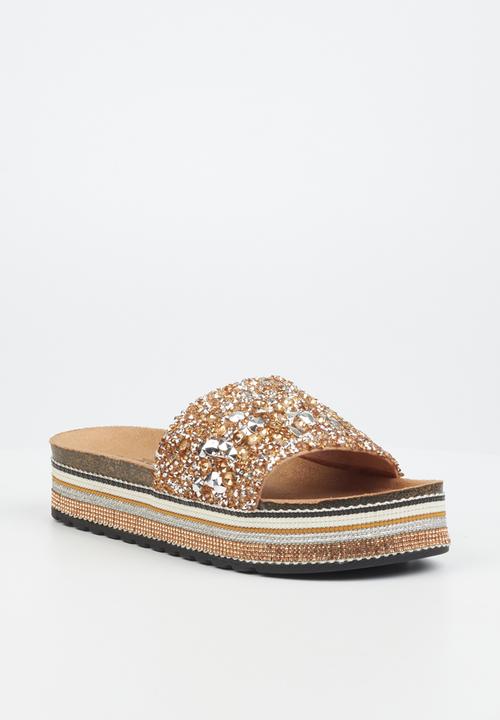 Miss Black - Prima7 flatform espadrille slide - rose gold