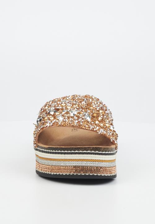 Miss Black - Prima7 flatform espadrille slide - rose gold
