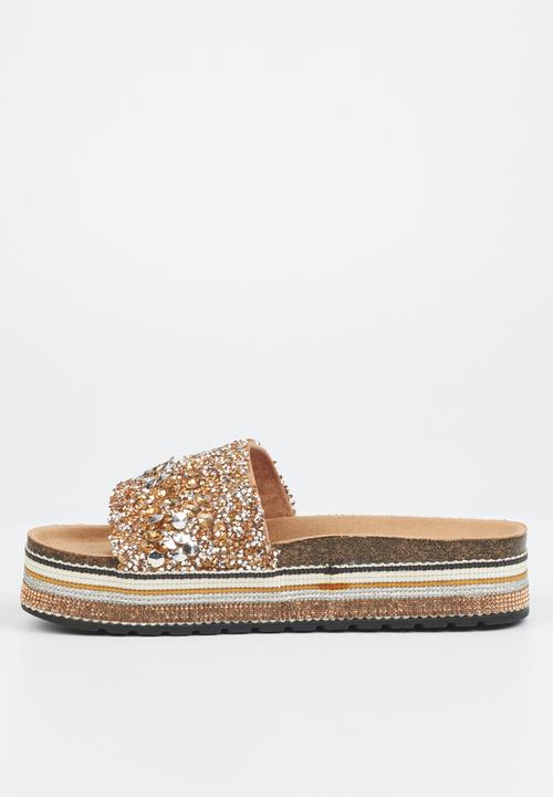 Miss Black - Prima7 flatform espadrille slide - rose gold