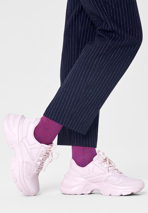 Happy Socks - Im solid thin crew socks - purple