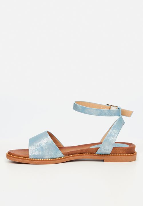 Butterfly Feet - Ellie 3 ankle tie sandal - blue