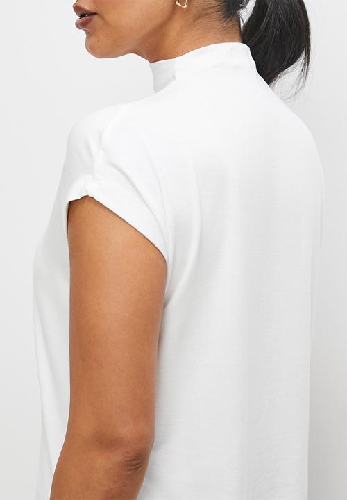 edit - Grown on sleeve high neck tee - milk