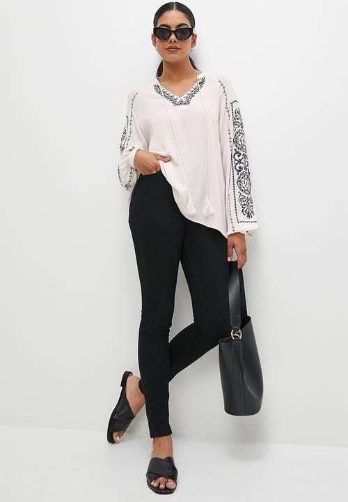 edit - Embroided overshirt - milk