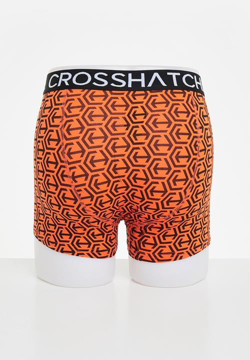 Crosshatch - Hexaline ch 3-pack boxer shorts - burnt orange & black