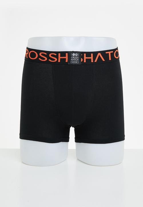Crosshatch - Hexaline ch 3-pack boxer shorts - burnt orange & black