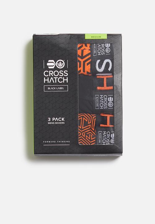 Crosshatch - Hexaline ch 3-pack boxer shorts - burnt orange & black
