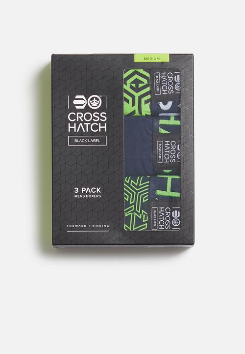 Crosshatch - Hexaline ch 3-pack boxer shorts - jasmine green & navy