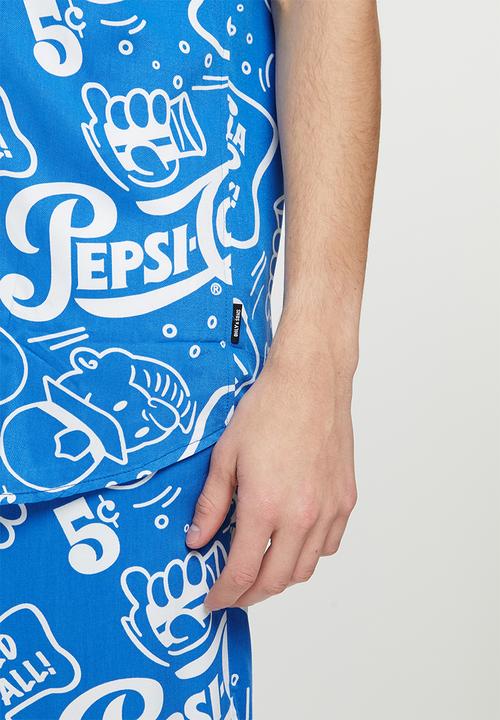 Only & Sons - Onspepsi life short sleeve license aop reg shirt - mid blue