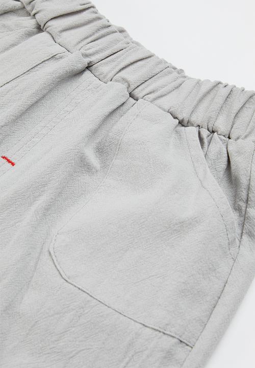 Pop Candy - Boys stripe tee & shorts set - white & grey 
