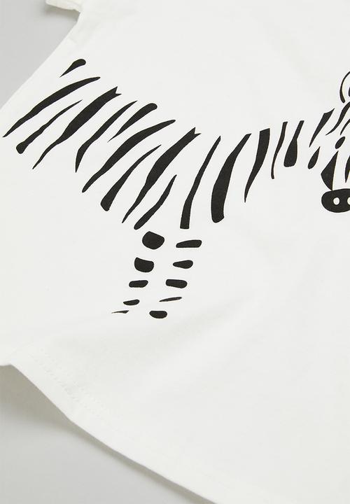 Pop Candy - Boys zebra tee & shorts set - white & black