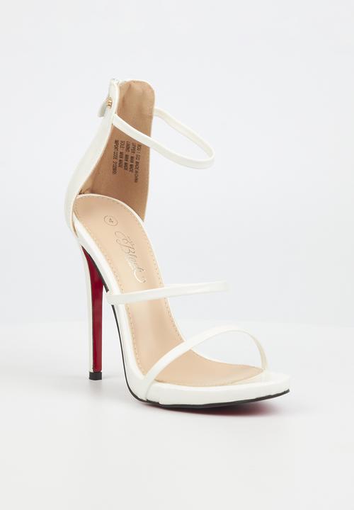 Miss Black - Bou1 barely there stiletto heel - white