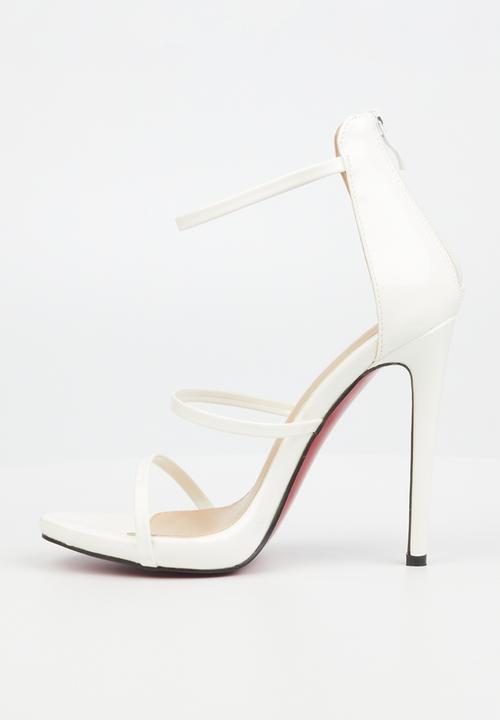 Miss Black - Bou1 barely there stiletto heel - white
