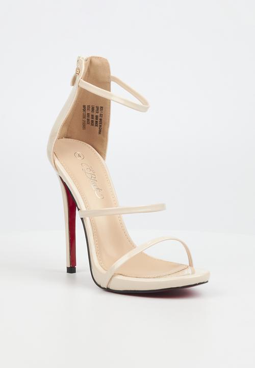 Miss Black - Bou1 barely there stiletto heel - beige