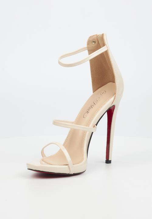 Miss Black - Bou1 barely there stiletto heel - beige