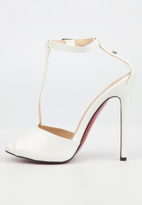 Miss Black - Bou2 barely there stiletto heel - white