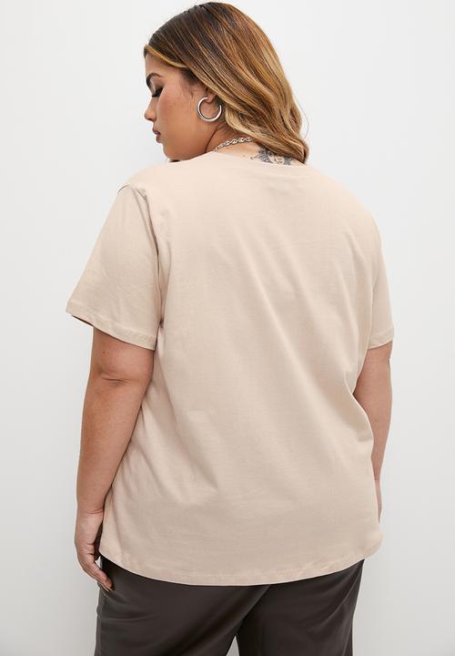Superbalist - Basic crew graphic tee - stone
