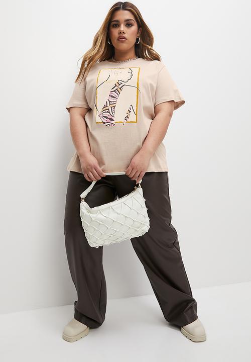 Superbalist - Basic crew graphic tee - stone