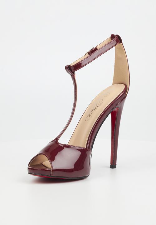 Miss Black - Bou2 barely there stiletto heel - burgundy