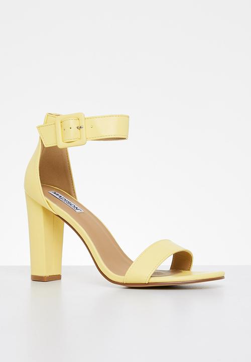 Madison® - Angelique buckle tie block heel - butter yellow