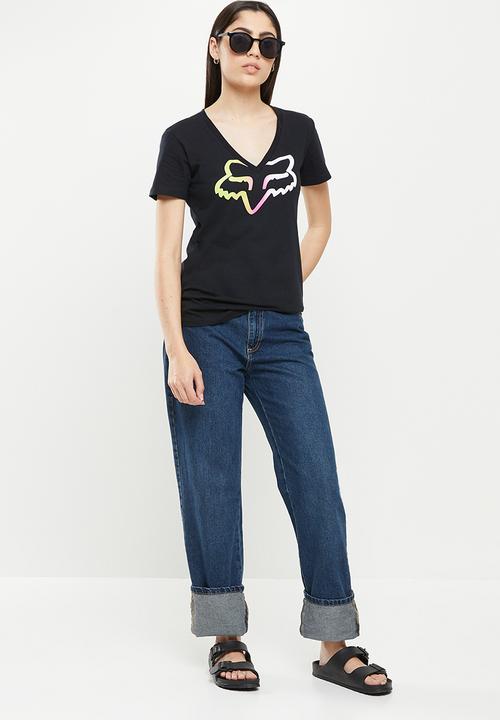 Fox - Gradient v-neck - black