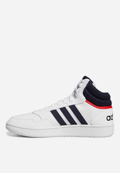 adidas Originals - Hoops 3.0 mid - ftwr white/legend ink/vivid red