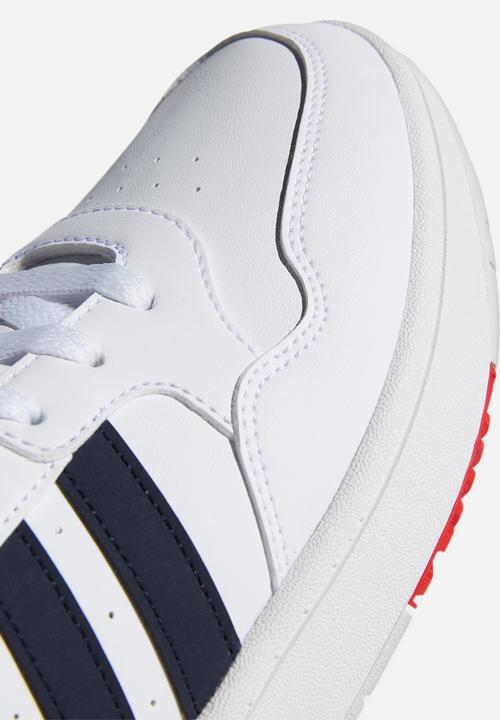 adidas Originals - Hoops 3.0 mid - ftwr white/legend ink/vivid red