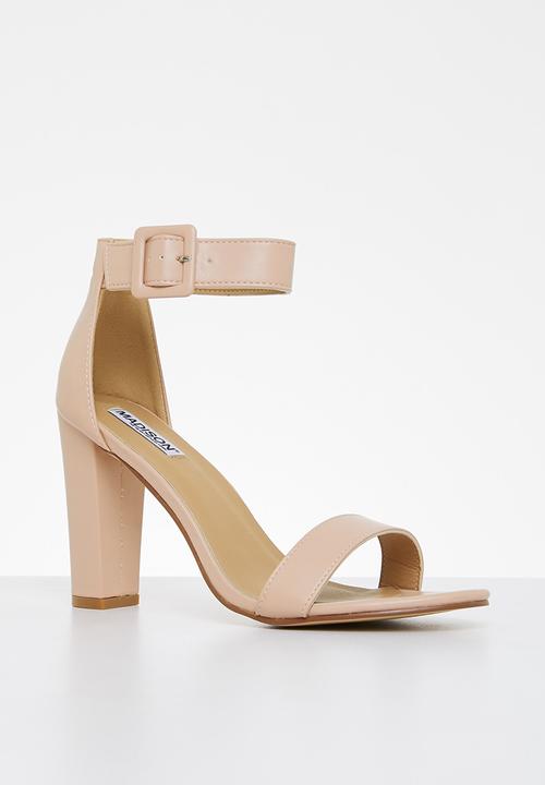 Madison® - Angelique buckle tie block heel - blush