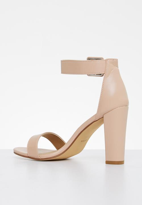 Madison® - Angelique buckle tie block heel - blush