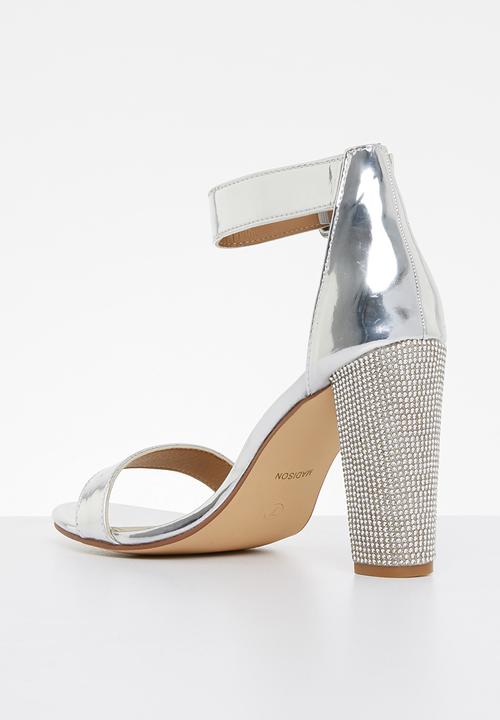 Madison® - Angelique buckle tie block heel - silver