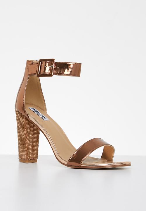 Madison® - Angelique buckle tie block heel - bronze