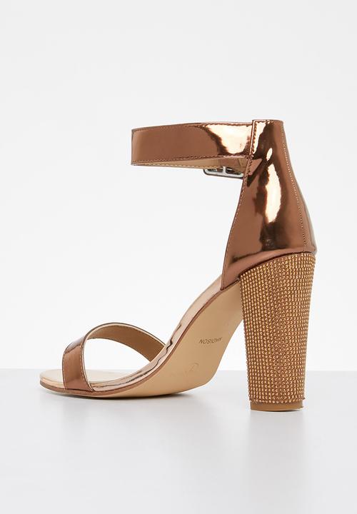 Madison® - Angelique buckle tie block heel - bronze