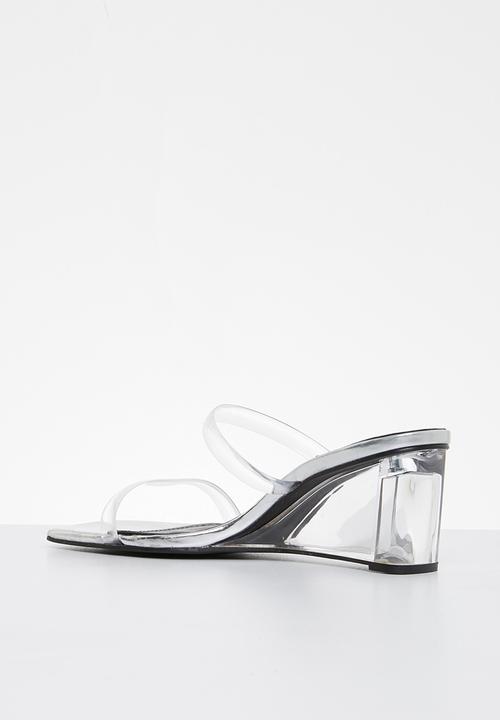 Madison® - Aria mule wedge heel - silver