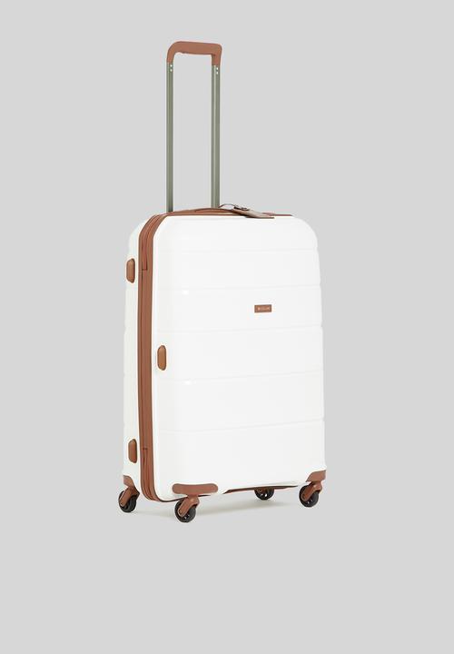 Cellini - Spinn 4 wheel trolley - white & tan