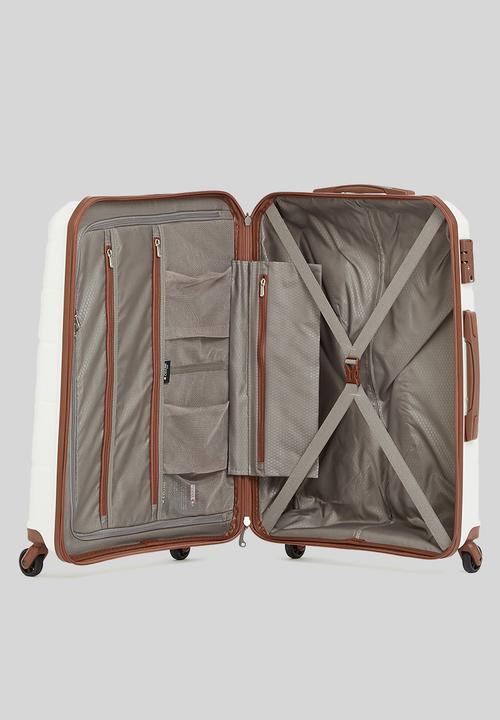Cellini - Spinn 4 wheel trolley - white & tan