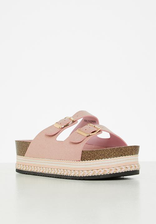 Footwork - Sirena flatform espadrille slide - pink