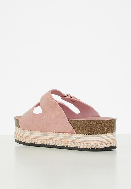 Footwork - Sirena flatform espadrille slide - pink