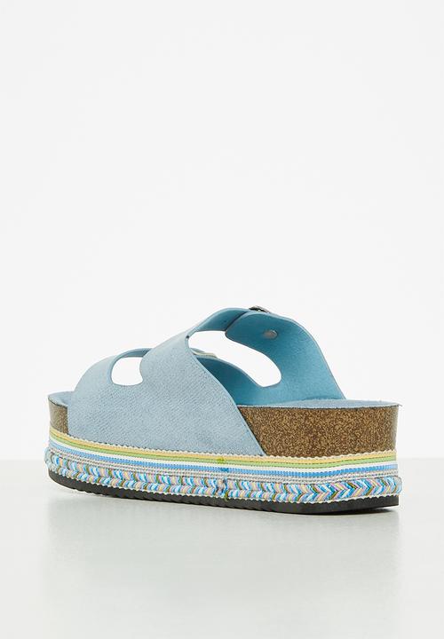 Footwork - Sirena flatform espadrille slide - blue