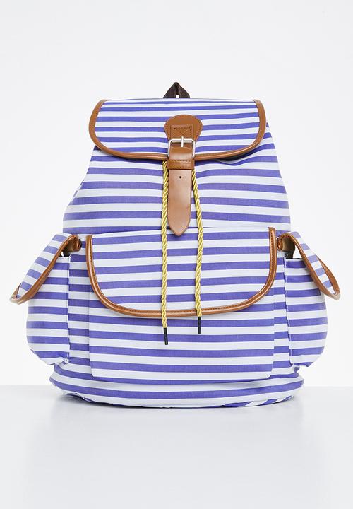 Superbalist - Nautical stripe backpack - navy & white