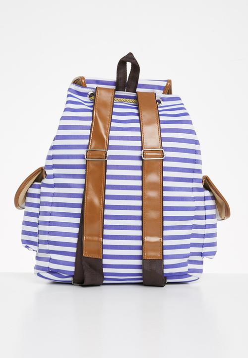 Superbalist - Nautical stripe backpack - navy & white