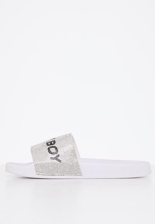 SISSY BOY - Crystal queen slide - white