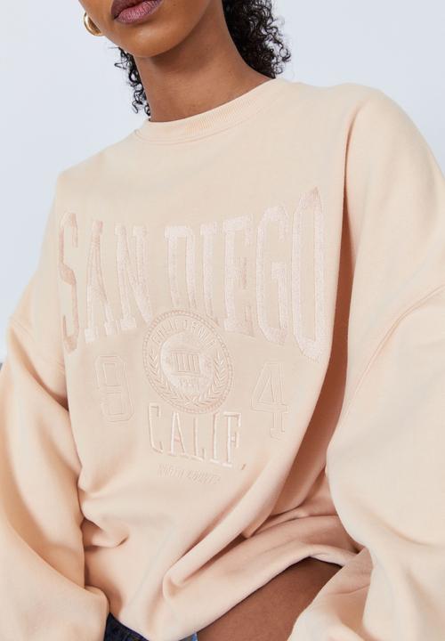 Factorie - Slouchy premium graphic crew - cream puff & san diego