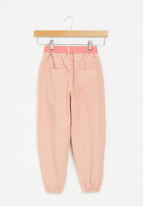 Rebel Republic - Girls cargo pants with belt - pink