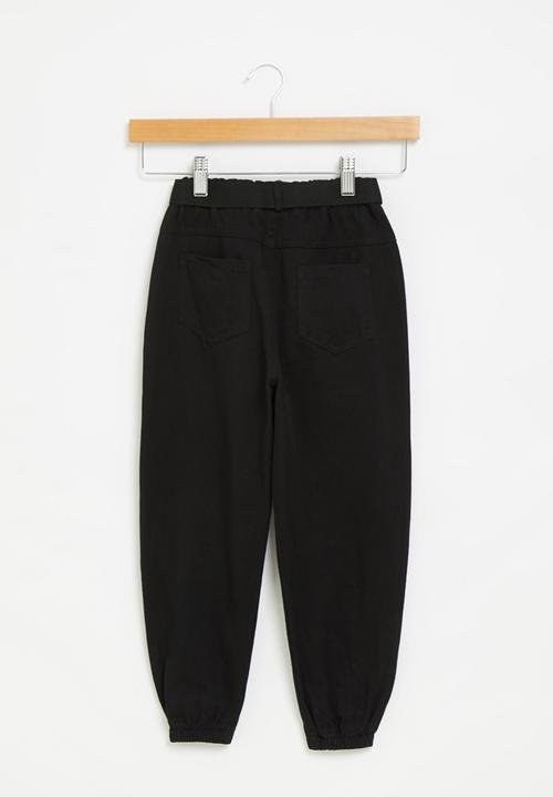Rebel Republic - Girls cargo pants with belt - black