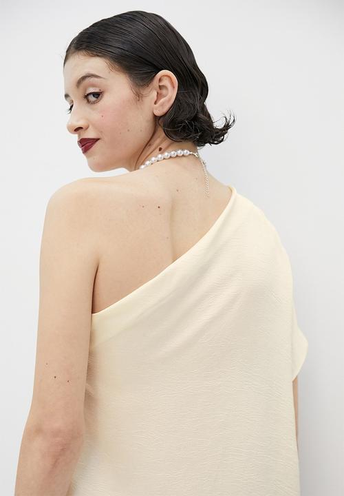 VELVET - Satin off shoulder draped blouse - brazillian sand