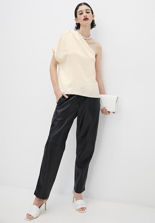 VELVET - Satin off shoulder draped blouse - brazillian sand