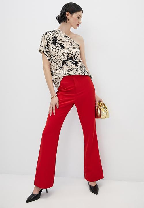 VELVET - Satin off shoulder draped blouse - tapioca tropical
