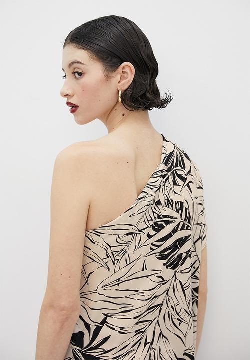 VELVET - Satin off shoulder draped blouse - tapioca tropical