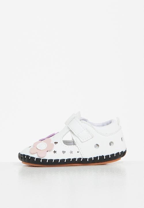 Pop Candy - Girls flower soft sole - white